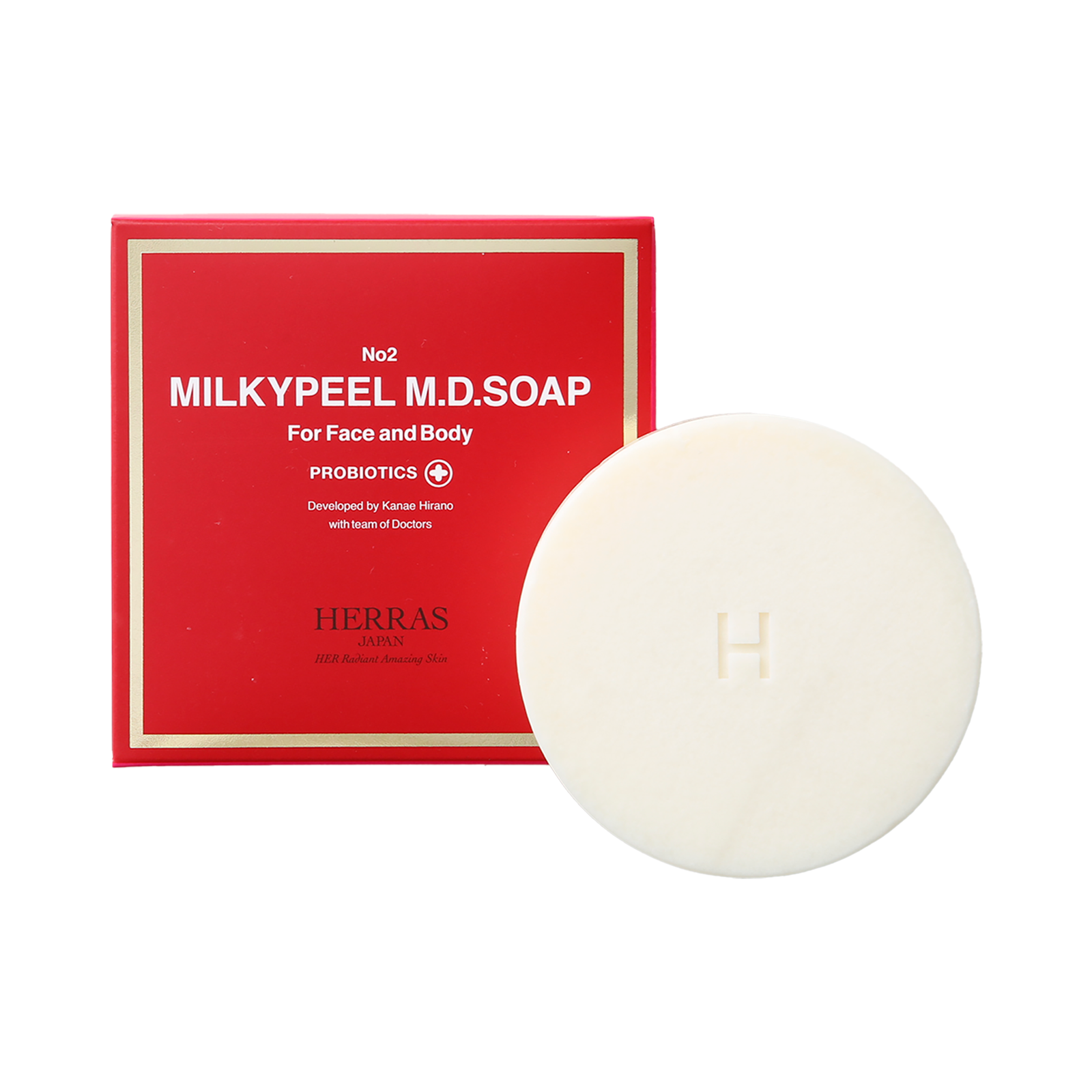 HERRAS JAPAN Milky Peel M.D.SOAP PROBIOTICS+ 80g